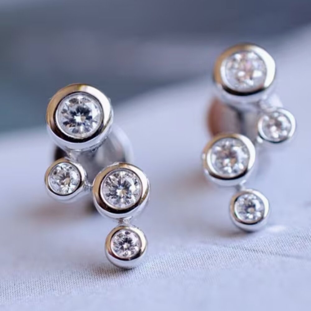 Bubble CZ earrings studs